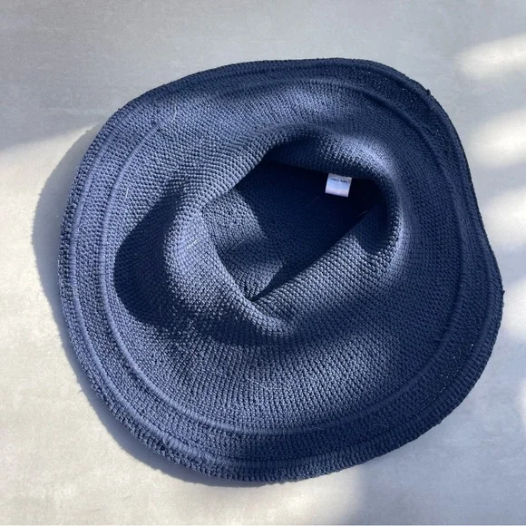 SAN DIEGO HAT COMPANY BALI COTTON CROCHET SUN HAT - NAVY - Picture 6 of 7